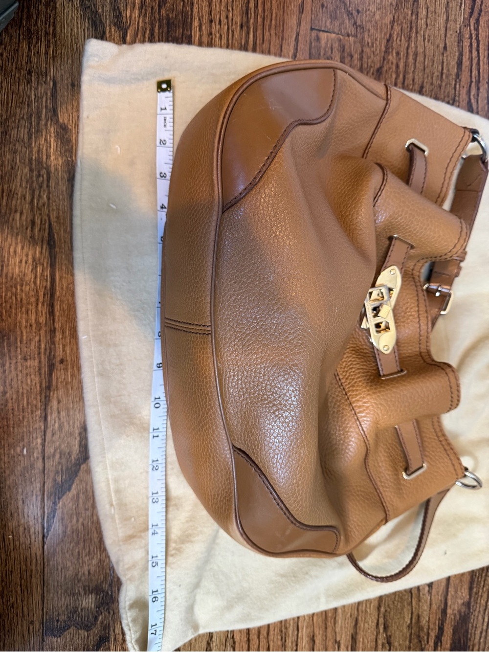 Burberry Cognac Brown Pebbled Leather Shoulder Bag - Picture 10 of 16